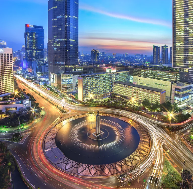 Jakarta city view at sunrise